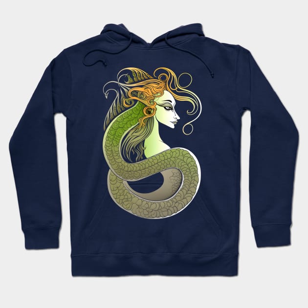 Celtic Serpent Woman Hoodie by Peter Awax